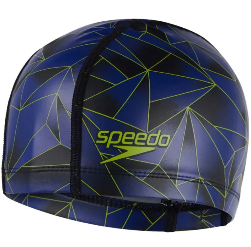 Speedo Junior Printed Pace Cap Black/Blue-1